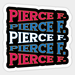 TEXT ART USA PRESIDENT PIERCE Sticker